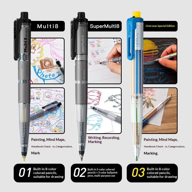 Pentel Multi 8 Multifunctional - Staedtler Pencil Lumocolor review and price